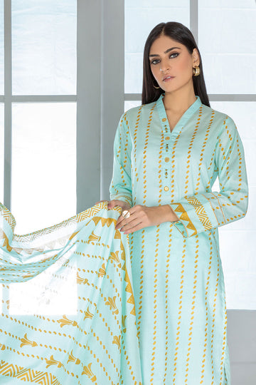 Bonanza Satrangi L Green Lawn Suit Rso223p05 Summer Collection 2022 Online Shopping